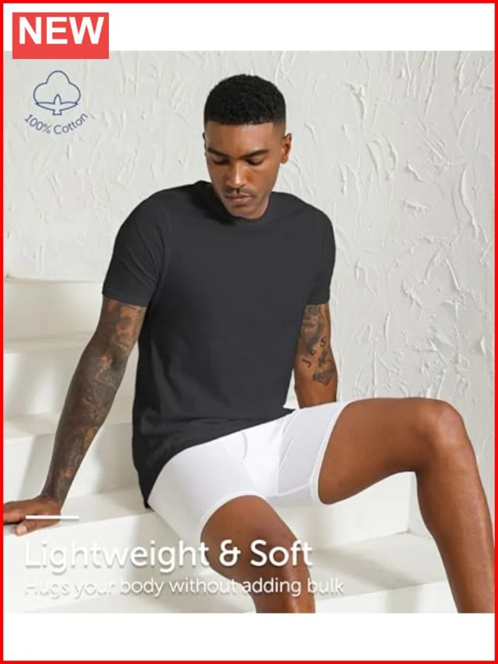 Men's 6-Pack Pure Cotton Crew Neck Undershirts Comfortable Short Sleeve T-Shirts